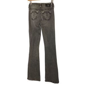 True Religion Becca Mr Boot Super T Bootcut Jeans Sz 25 Black wash mid-rise slim